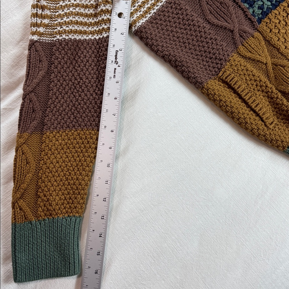 L.L. Bean Multicolor Patchwork Turtleneck Sweater - image 5